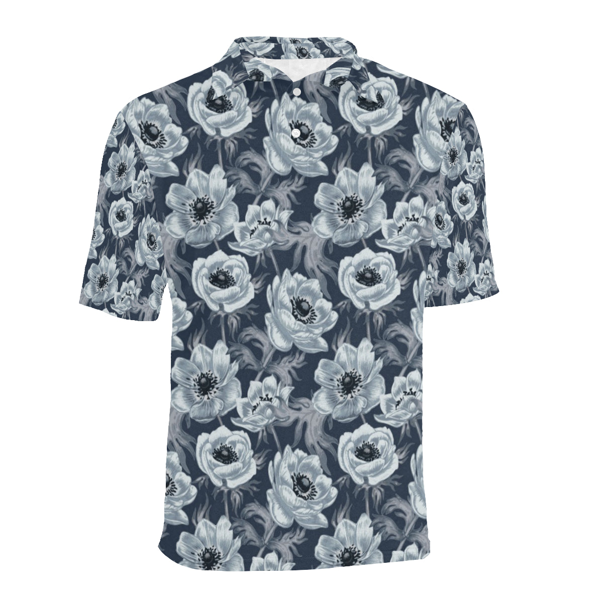 Anemone Pattern Print Design AM09 Men Polo Shirt