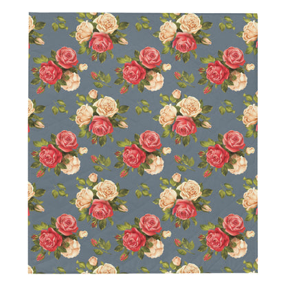 Rose Pattern Print Design RO017 Premium Quilt