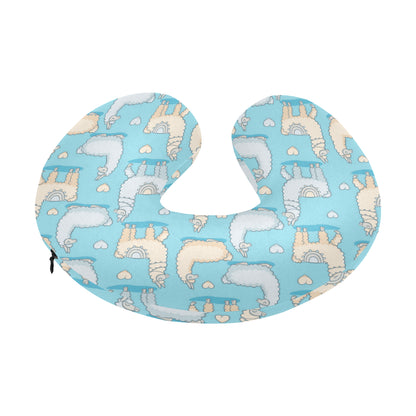Alpaca Pattern Print Design 06 U-Shaped Travel Neck Pillow