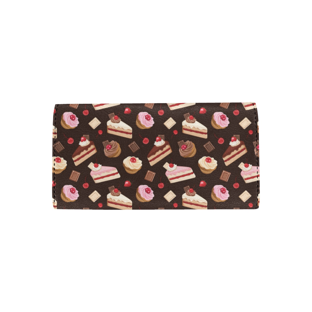 Cake Pattern Print Design 04 Women's Trifold Wallet