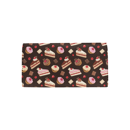 Cake Pattern Print Design 04 Women's Trifold Wallet