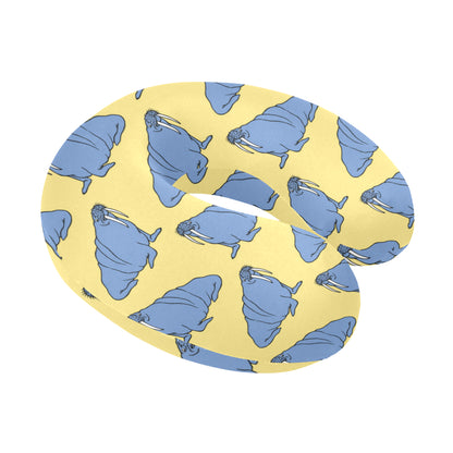 Walrus Pattern Print Design 02 U-Shaped Travel Neck Pillow