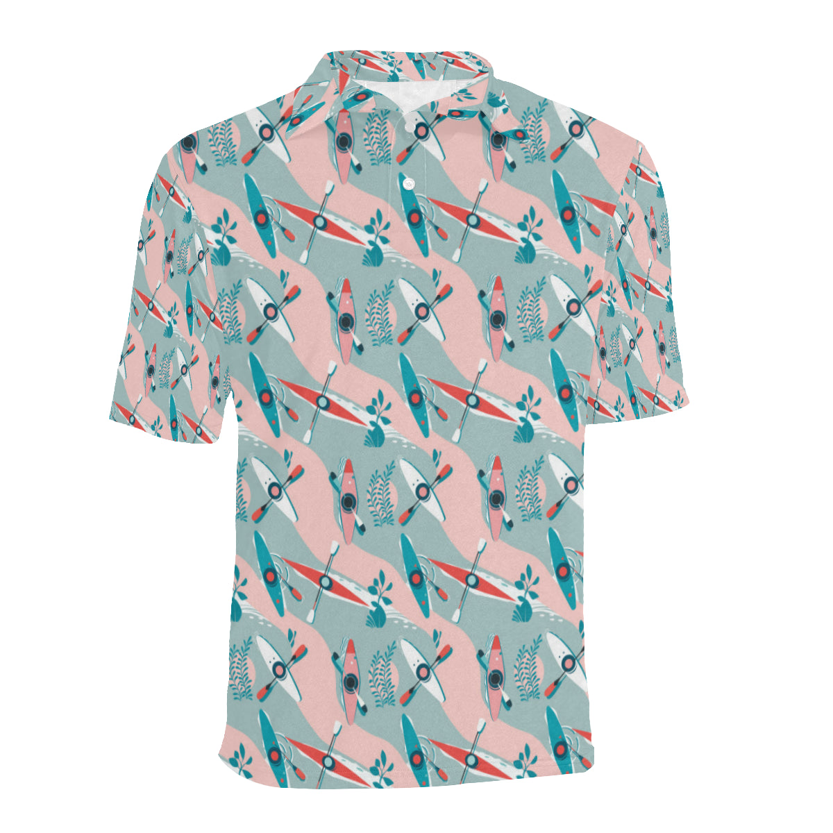 Kayak Pattern Print Design 05 Men Polo Shirt