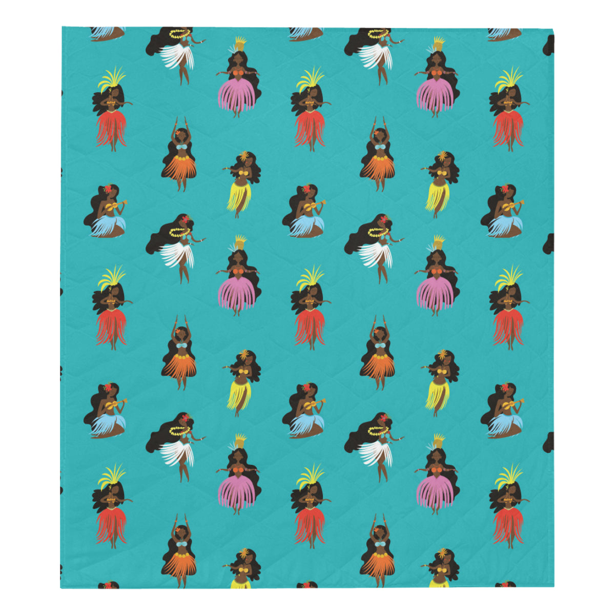 Hula Dancers Pattern Print Design 04 Premium Quilt