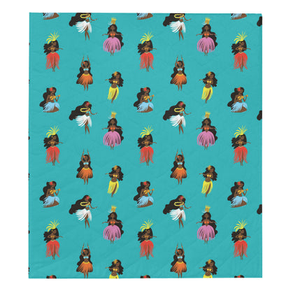 Hula Dancers Pattern Print Design 04 Premium Quilt