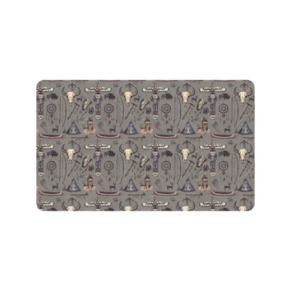 Native Indian life Design Print Rubber Doormat