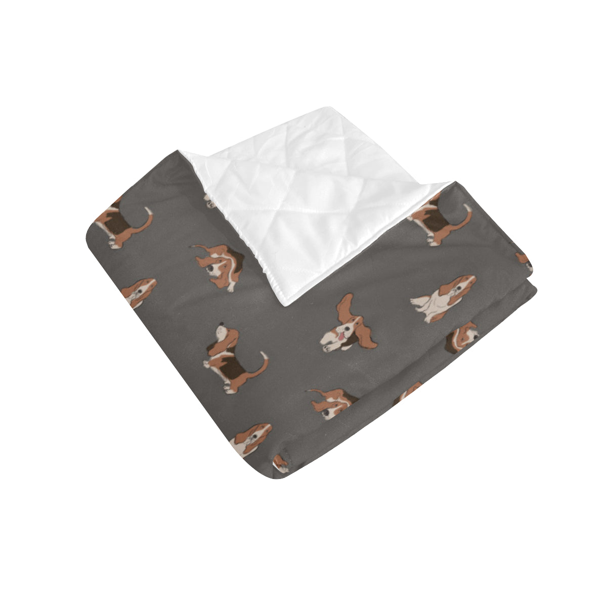 Basset Hound Pattern Print Design 03 Premium Quilt