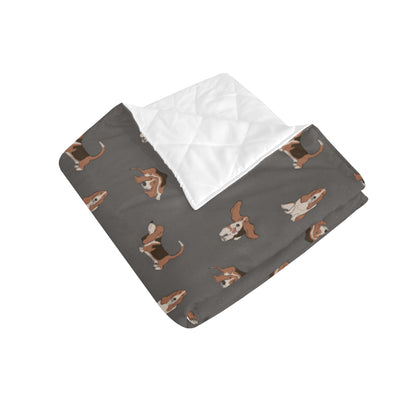 Basset Hound Pattern Print Design 03 Premium Quilt