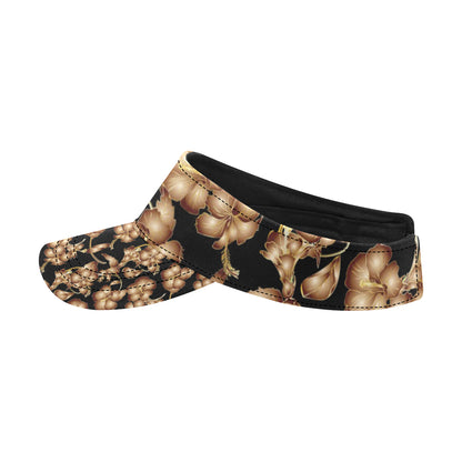Brown Hibiscus Pattern Print Design HB06 Unisex Sun Visor