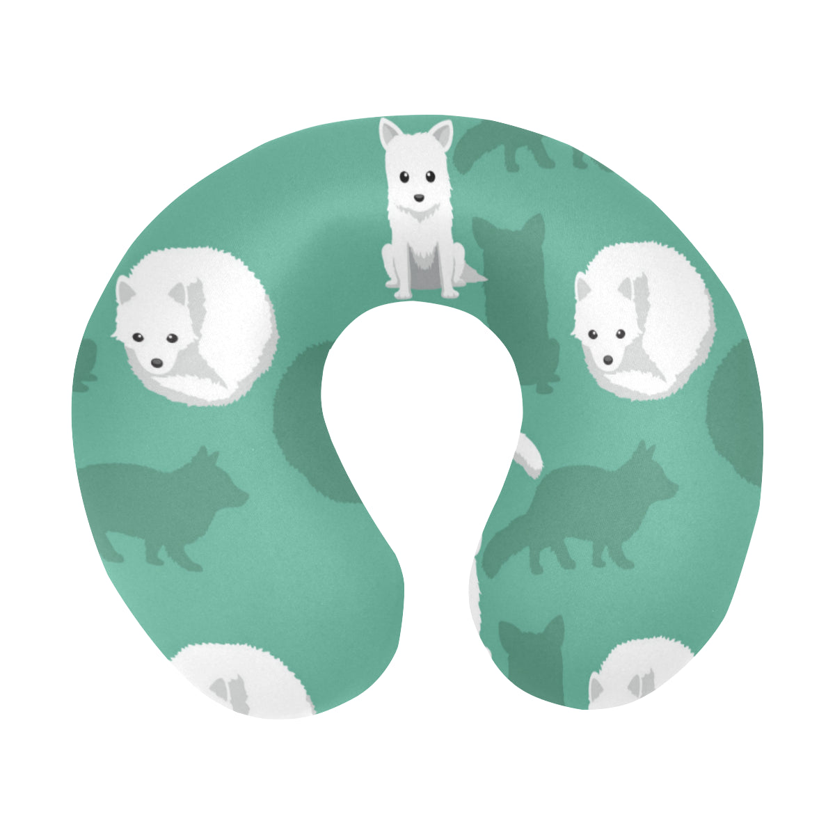 Arctic Fox Pattern Print Design U-Shaped Travel Neck Pillow