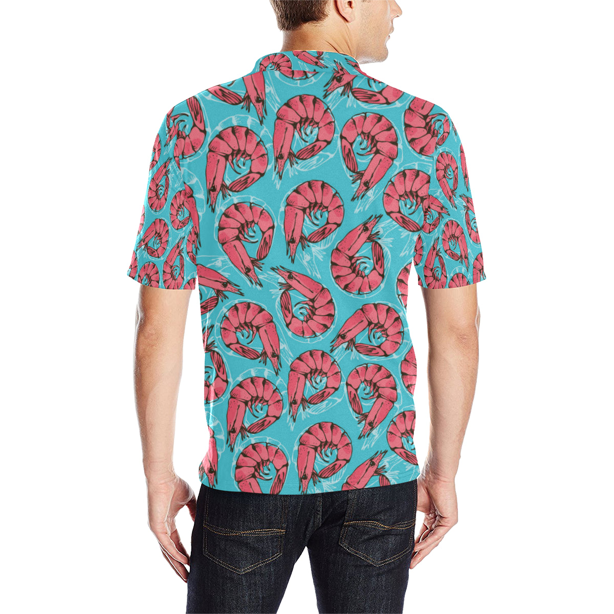 Prawn Pattern Print Design 01 Men Polo Shirt