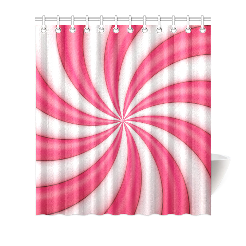 Vortex Twist Swirl Candy Print Shower Curtain