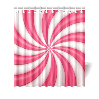 Vortex Twist Swirl Candy Print Shower Curtain