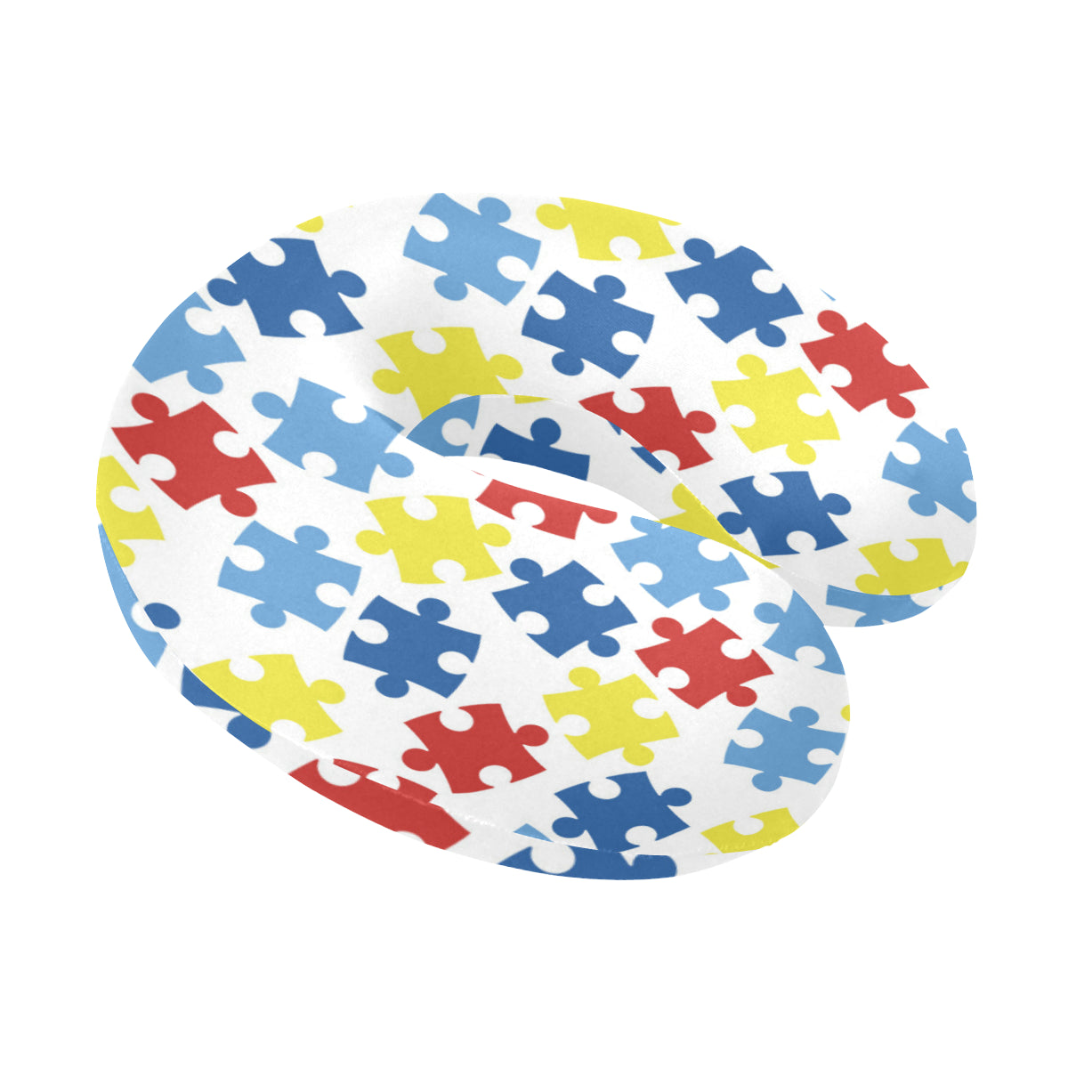 Autism Awareness Pattern Print Design 04 U-Shaped Travel Neck Pillow