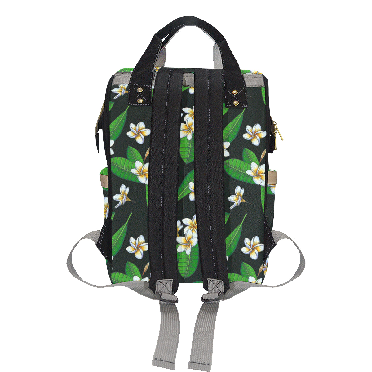 White Plumeria Pattern Print Design PM023 Diaper Bag Backpack