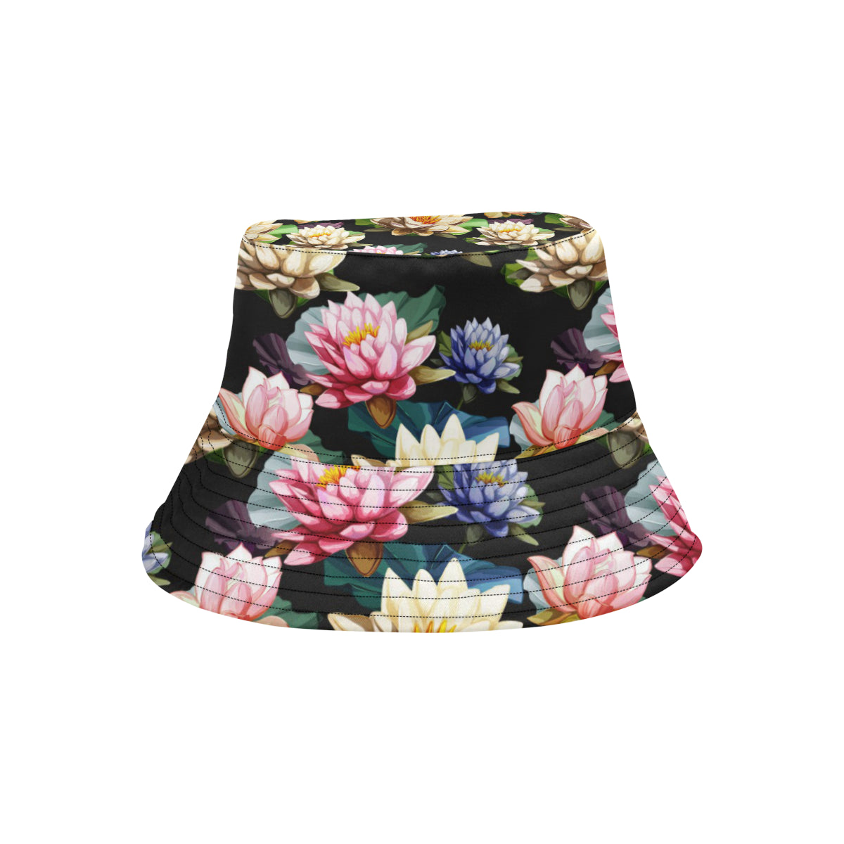 Water Lily Pattern Print Design WL02 Unisex Bucket Hat
