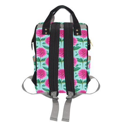 Dahlia Pattern Print Design DH08 Diaper Bag Backpack