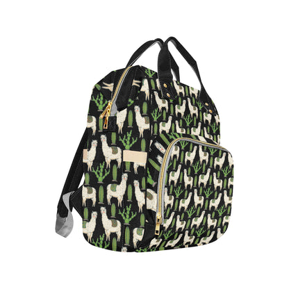 Llama Cactus Pattern Print Design 011 Diaper Bag Backpack