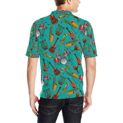 Drum Set Pattern Print Design 01 Men Polo Shirt