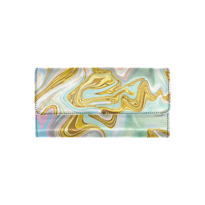 Gold Sweet Marble Women's Trifold Wallet