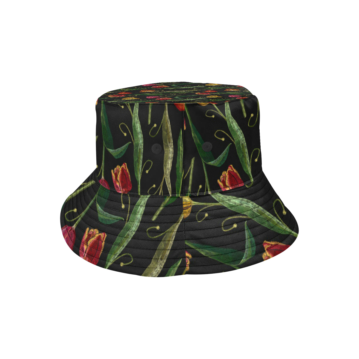 Tulip Embroidered Pattern Print Design TP01 Unisex Bucket Hat