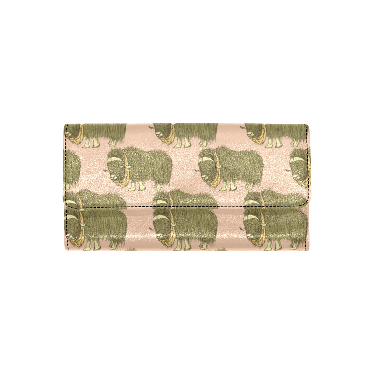 Yak Pattern Print Design 01 Women's Trifold Wallet