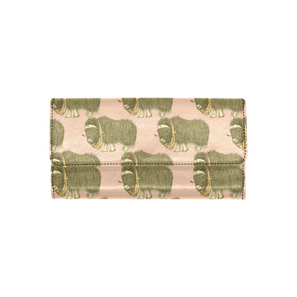 Yak Pattern Print Design 01 Women's Trifold Wallet