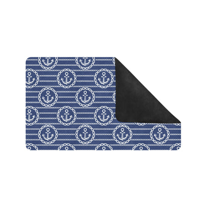 Anchor Stripe Pattern Rubber Doormat