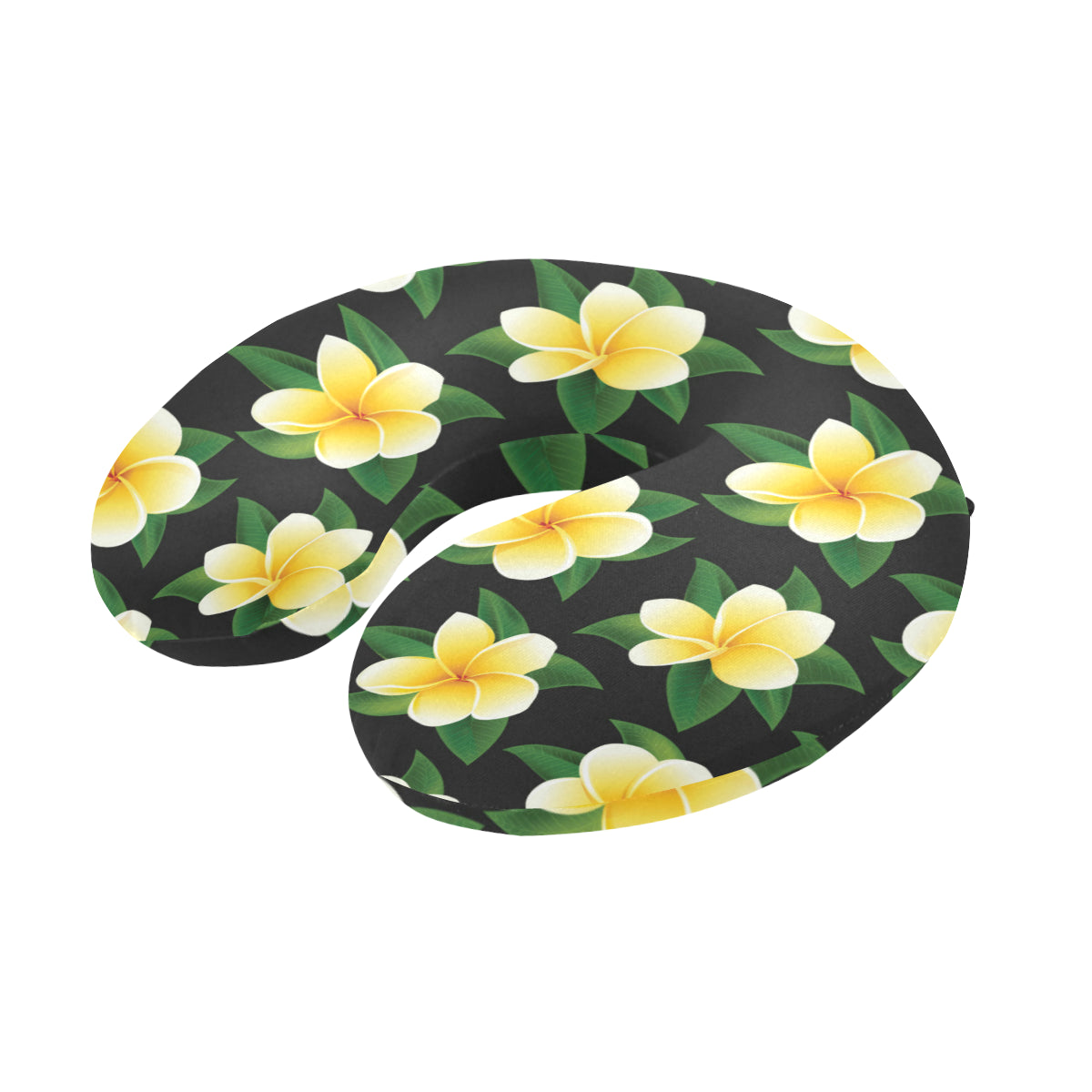 Plumeria Pattern Print Design A03 U-Shaped Travel Neck Pillow