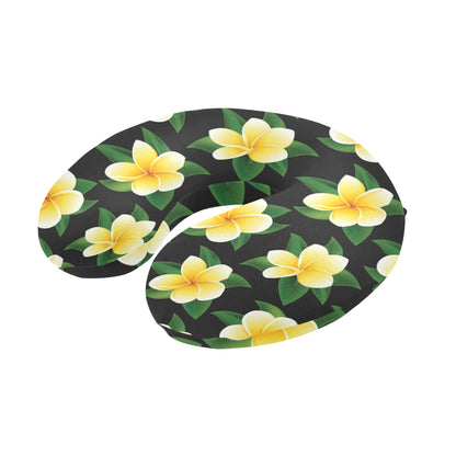 Plumeria Pattern Print Design A03 U-Shaped Travel Neck Pillow