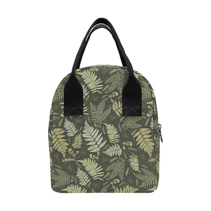 Fern Leave Green Print Pattern Insulated Lunch Bag