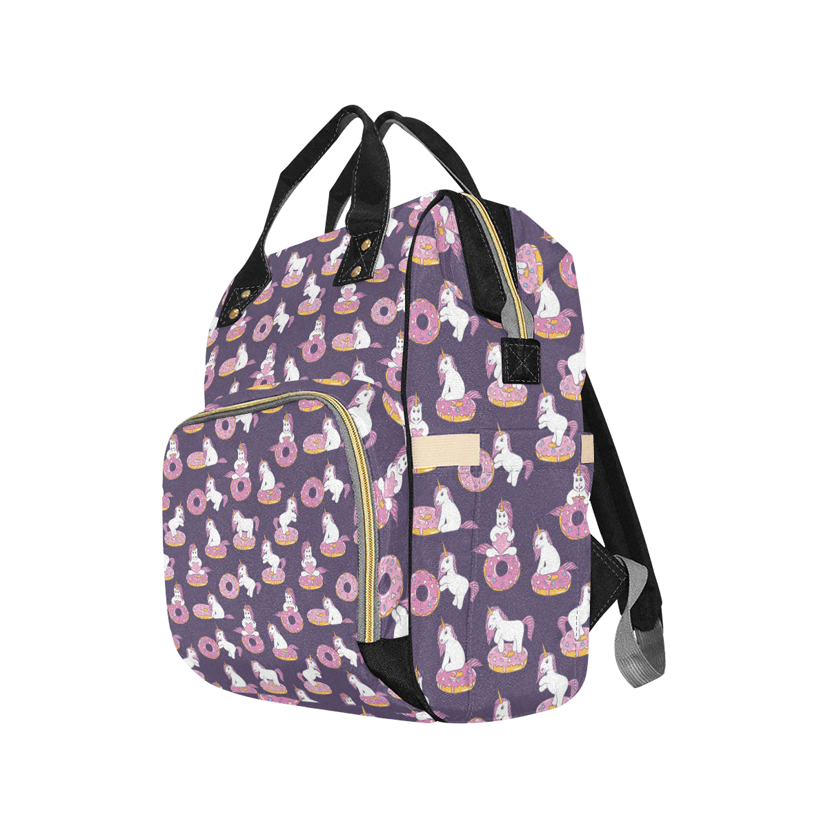 Donut Unicorn Pattern Print Design DN011 Diaper Bag Backpack