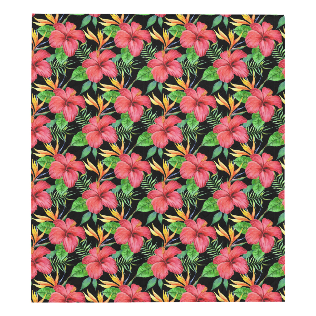 Red Hibiscus Pattern Print Design HB07 Premium Quilt
