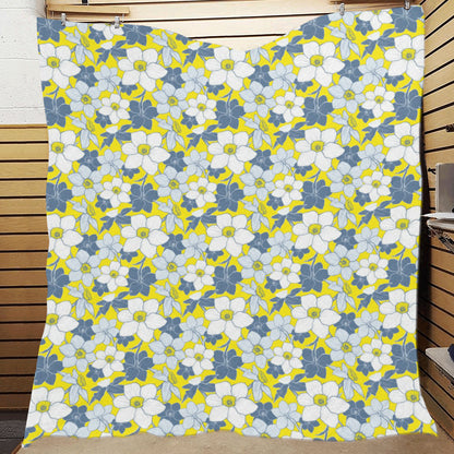 Daffodils Pattern Print Design 01 Premium Quilt