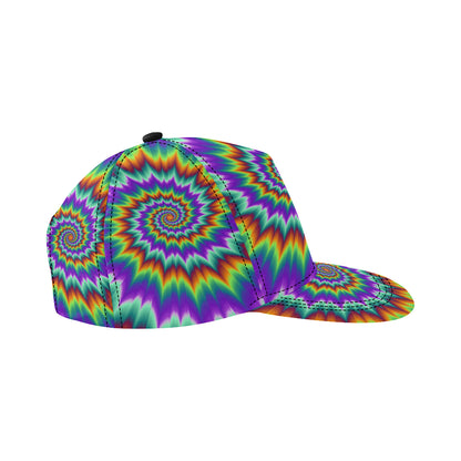 Optical illusion Pulsing fiery spirals Snapback Cap