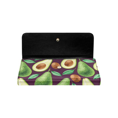 Avocado Pattern Print Design AC08 Women's Trifold Wallet