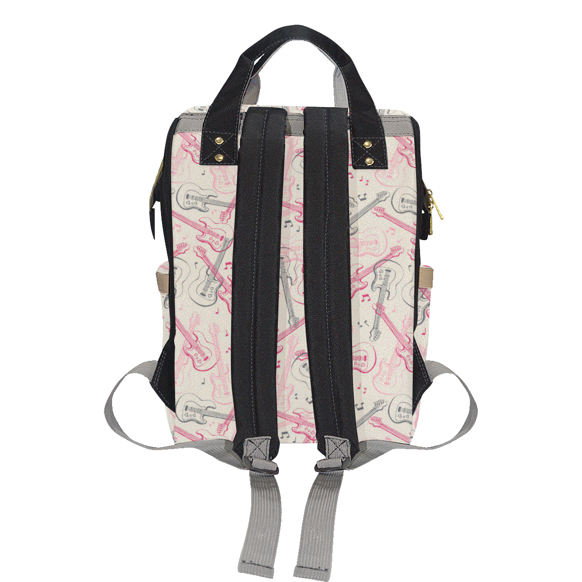 Bass Guitar Pattern Print Design 02 Diaper Bag Backpack
