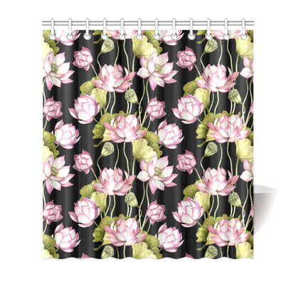 Water Lily Pattern Print Design WL06 Shower Curtain