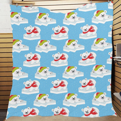 Polar Bear Pattern Print Design PB06 Premium Quilt