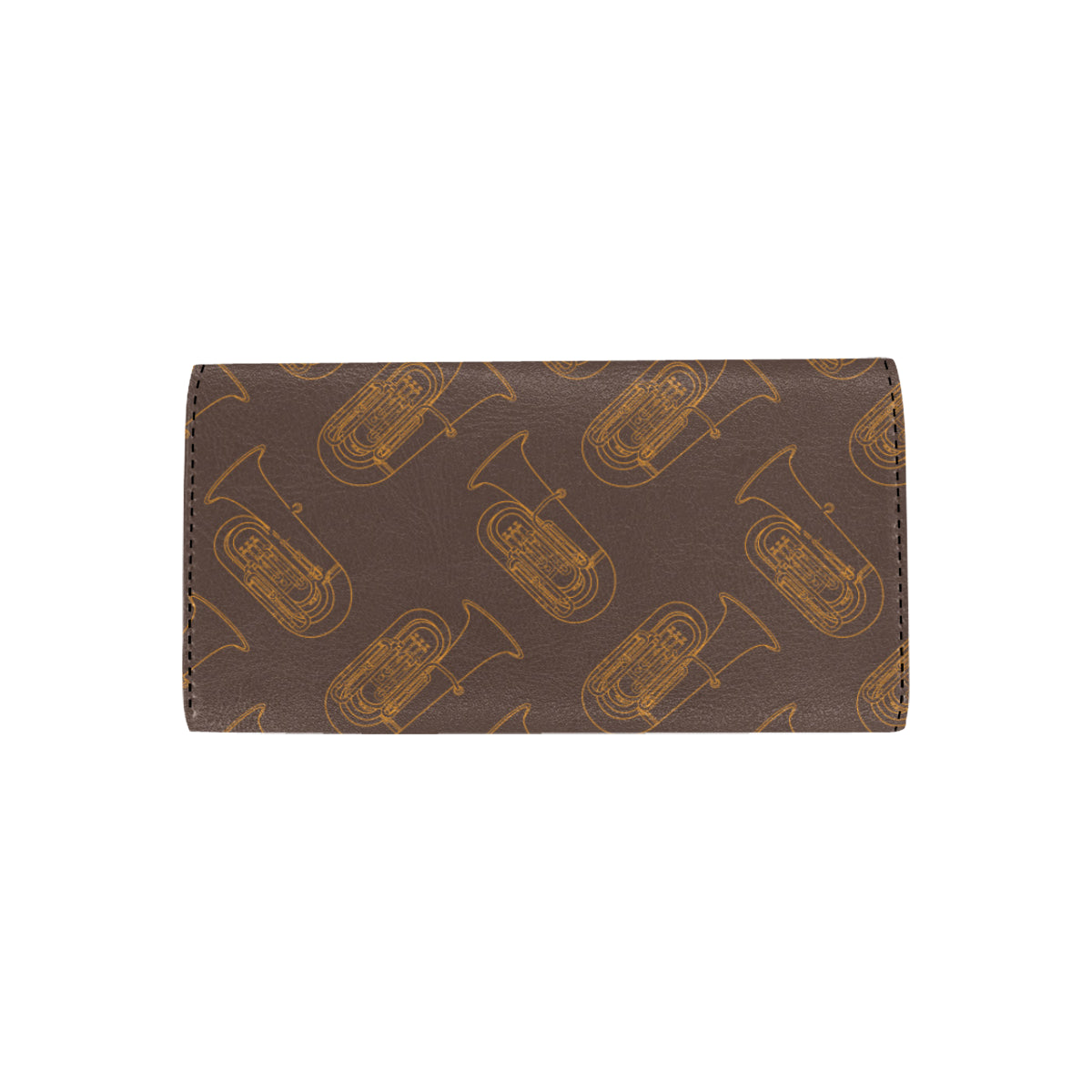 Tuba Pattern Print Design 02 Women's Trifold Wallet