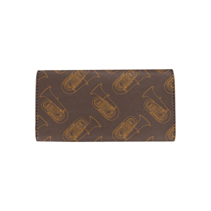 Tuba Pattern Print Design 02 Women's Trifold Wallet