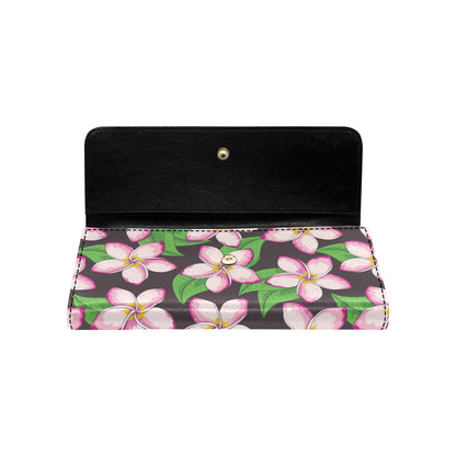 Pink Plumeria Pattern Print Design PM019 Women's Trifold Wallet
