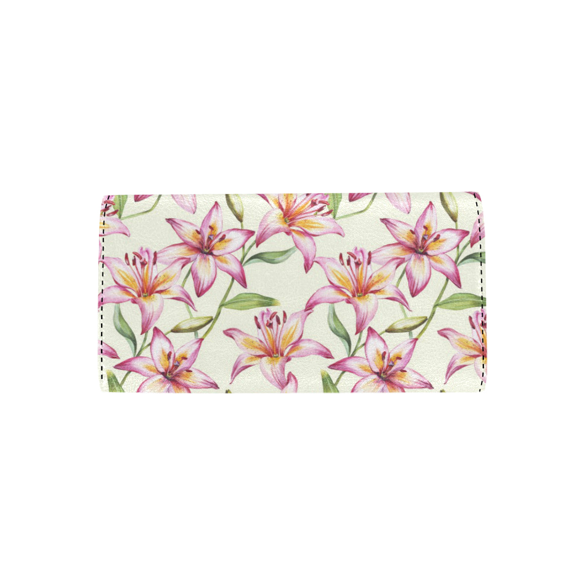 Lily Pattern Print Design LY011 Women's Trifold Wallet