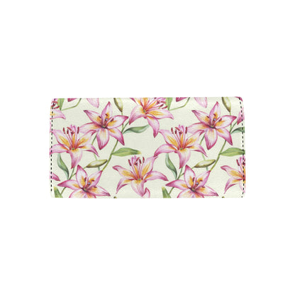 Lily Pattern Print Design LY011 Women's Trifold Wallet