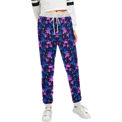 Palm Tree Night Scene Design Print Unisex Sweatpants