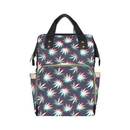 Pot Leaf Pattern Print Design A01 Diaper Bag Backpack