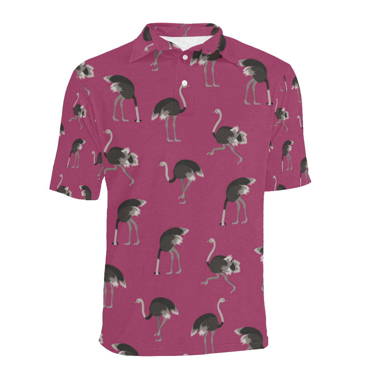 Emu Pattern Print Design 02 Men Polo Shirt