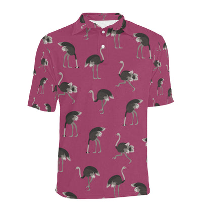 Emu Pattern Print Design 02 Men Polo Shirt