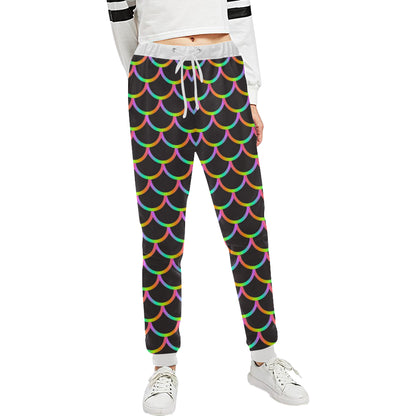 Mermaid Tail Rainbow Design Print Unisex Sweatpants