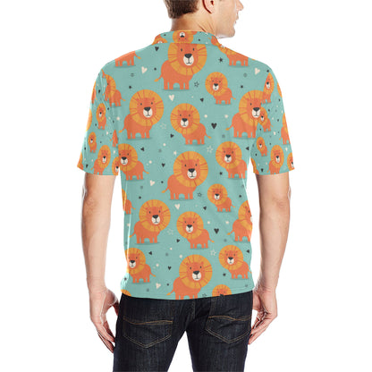 Lion Baby Pattern Print Design 03 Men Polo Shirt